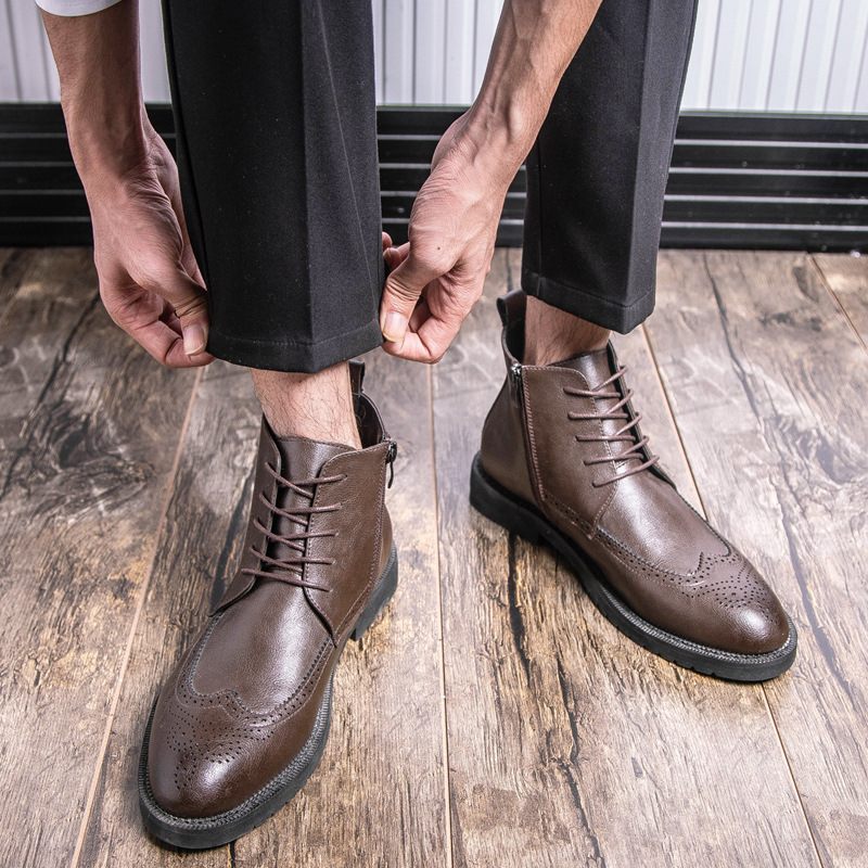 Martin Čižmy Stredného Strihu Nové Trendy Pánske Ležérne Vysoké Spoločenské Topánky Brogue Shoes Chelsea Boots