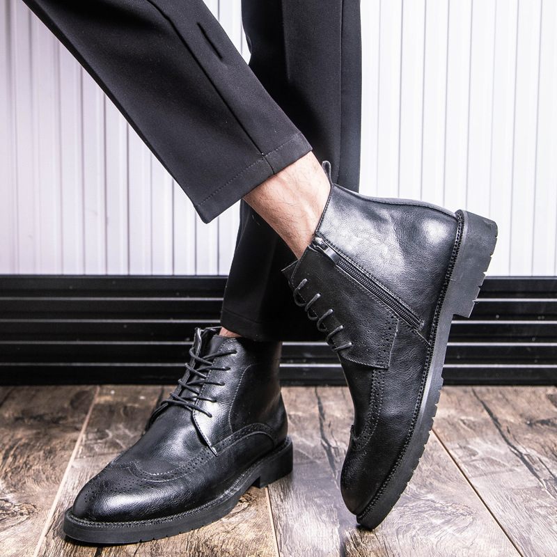 Martin Čižmy Stredného Strihu Nové Trendy Pánske Ležérne Vysoké Spoločenské Topánky Brogue Shoes Chelsea Boots